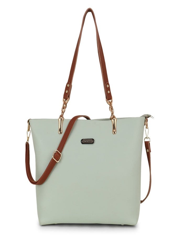 كليمنتين حقيبة يد كليمنتين الجديدة للنساء والفتيات | حقيبة يد نسائية بحزام طويل قابل للتعديل للمكتب والسفر والاستخدام اليومي | أخضر | - Image 1